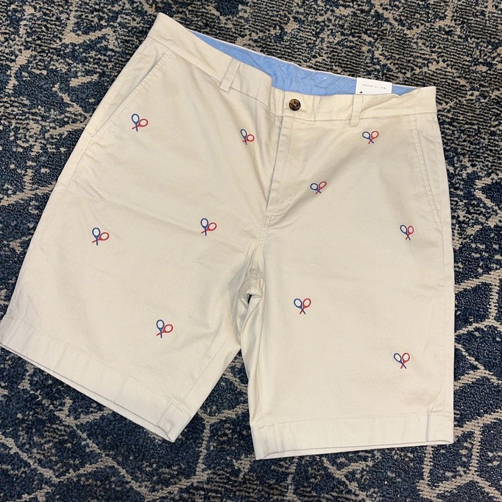New Brooks Brothers Sewn 10” Tennis Racquet Golf Walking flat front Shorts 36